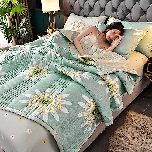 uyeoco Tagesdecke Baumwolle Bettüberwurf Boho Stil Sommer Bettdecke 200 * 230cm Steppdecke Doppelbett Gesteppte Bunte Decke Set Patchwork Wohndecke Für Schlafzimmer (Color : D, Size : 150 * 200cm) von uyeoco