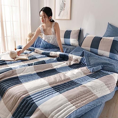 uyeoco Tagesdecke Baumwolle Bettüberwurf Boho Stil Sommer Bettdecke 200 * 230cm Steppdecke Doppelbett Gesteppte Bunte Decke Set Patchwork Wohndecke Für Schlafzimmer (Color : E, Size : 200 * 230cm) von uyeoco