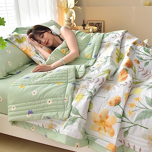 uyeoco Tagesdecke Baumwolle Bettüberwurf Boho Stil Sommer Bettdecke 200 * 230cm Steppdecke Doppelbett Gesteppte Bunte Decke Set Patchwork Wohndecke Für Schlafzimmer (Color : I, Size : 150 * 200cm) von uyeoco
