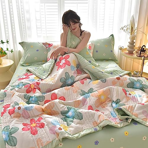 uyeoco Tagesdecke Baumwolle Bettüberwurf Boho Stil Sommer Bettdecke 200 * 230cm Steppdecke Doppelbett Gesteppte Bunte Decke Set Patchwork Wohndecke Für Schlafzimmer (Color : J, Size : 200 * 230cm) von uyeoco