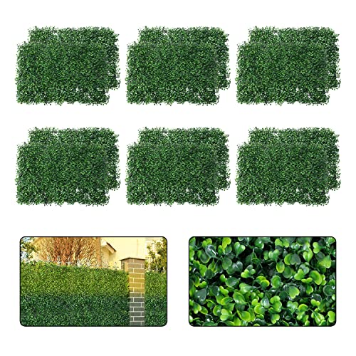 12 Stück Künstliche Pflanzenwand 40X60cm UV Geschützt Künstliche Pflanzen Rasen Wand Künstliche Buchsbaumplatten Buchsbaumhecke Wandpaneele für Garten im Freien und Indoor Dekoration von uyoyous