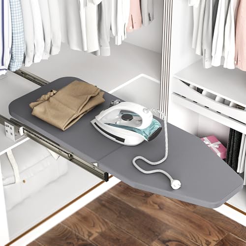 uyoyous 180° Drehung Ausziehbares Bügelbrett Faltbares Bügelbrett Drehbar Klappbar Bügelbretter für Schublade Garderobe Klappmaß L43cm x B30cm x H14cm Grau uyoyous 180° Drehung Ausziehbares Bügelbrett Faltbares Bügelbrett Drehbar Klappbar Bügelbretter für Schublade Garderobe Klappmaß L43cm x B30cm x H14cm Grau von uyoyous