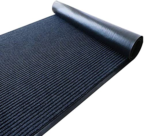 uyoyous 90x300cm Teppich Läufer Flur Fußmatte Schmutzläufer mit Rutschfester Rücken Schmutzfangmatte Teppichläufer für Räumen, Korridoren, Eingangsbereichen - （Grau, Rechteck） von uyoyous