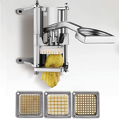 uyoyous Frittierschneider, französischer Edelstahl, Wandmontage, kommerzielle Kartoffelschneider, Obst, Gemüse, Zerkleinerer mit 1/2 Zoll, 3/8 Zoll, 1/4 Zoll Klingen uyoyous Frittierschneider, französischer Edelstahl, Wandmontage, kommerzielle Kartoffelschneider, Obst, Gemüse, Zerkleinerer mit 1/2 Zoll, 3/8 Zoll, 1/4 Zoll Klingen von uyoyous