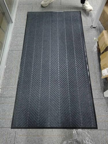 uyoyous Große Schmutzfang-Fußmatte, rutschfest, für drinnen und draußen, 90 x 180 cm, Absperrmatten, kommerzielle Fußmatte, strapazierfähig, Willkommens-Eingangsteppich mit Gummi-Rückseite, für von uyoyous