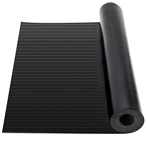 Gummimatte Meterware 3 mm stark 100 x 300 cm Schutzmatte Bodenmatte Schwarz rutschfest Gummimatten Gummi Matte Gummiläufer für Keller, Garage, Werkstatt, Industrie von uyoyous