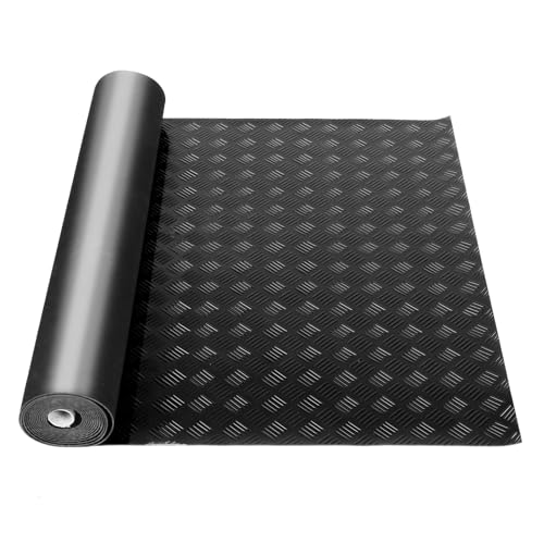 uyoyous Eisenhaltig Gummimatte 500cm x 100cm Gummimatte Meterware 3mm Riffelmatte Gummi Gummimatten Antirutschmatte Schutzmatte Gummi Matte für Keller, Werkstatt, Garage, Fitnessstudios, Anlage, Lager von uyoyous