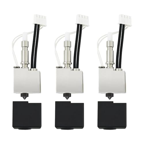 Gehärtetes Hotend für Kobra S1 Combo 0.2MM 0.4MM 0.6MM, 3pcs Edelstahl Druckkopf Extruder Kit, 3D-Drucker-Extruder mit Hot End Heizblock Heizstab Thermistor Messing Düse von uzoyfoda