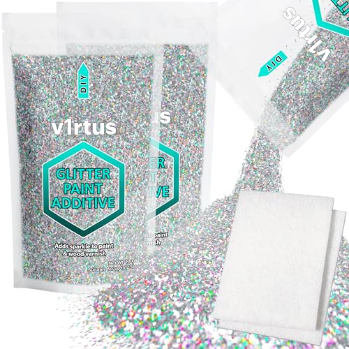 V1rtus Holographic Silver Glitzerfarbe, Additiv 200g 2 Polierpads inklusive - mischbar für perfekte Oberflächen an Innen- und Außenwänden V1rtus Holographic Silver Glitzerfarbe, Additiv 200g 2 Polierpads inklusive - mischbar für perfekte Oberflächen an Innen- und Außenwänden von v1rtus