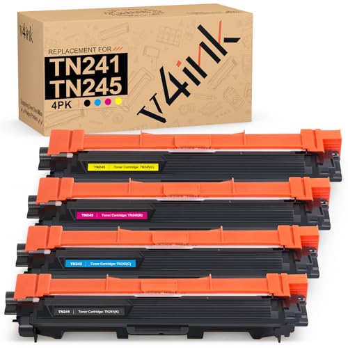 v4ink TN241 TN245 Kompatibel für Brother TN-241 TN-245 Toner für DCP-9022CDW DCP-9020CDW, MFC-9142CDN MFC-9332CDW, HL-3142CW HL-3152CDW HL-3140CW Drucker (TN241BK TN245C TN245Y TN245M 4-Packs) von v4ink