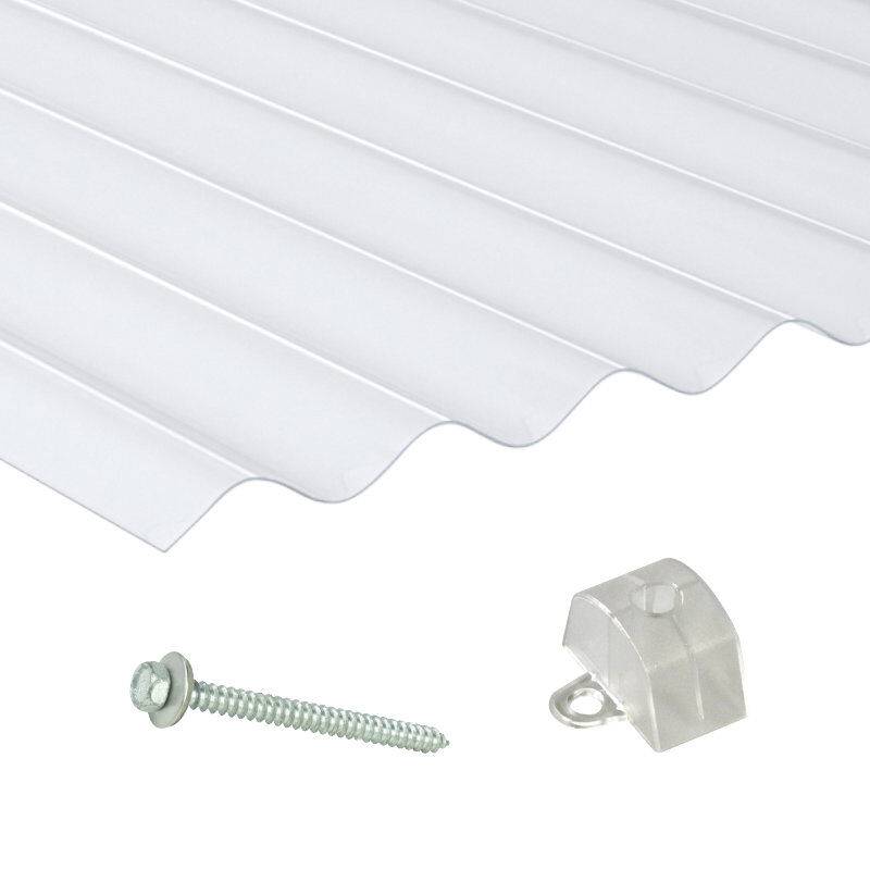 PVC | Terrassendach-Set | Sinusplatte | 130/30 | Profil 8 | 1,4 mm | klarbläulich von Friedrich von Lien AG