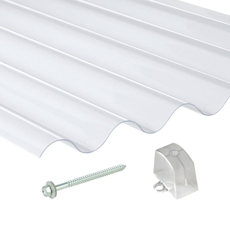 PVC | Terrassendach-Set | Sinusplatte | 177/51 | Profil 6 | 1,4 mm | klarbläulich PVC | Terrassendach-Set | Sinusplatte | 177/51 | Profil 6 | 1,4 mm | klarbläulich von Friedrich von Lien AG