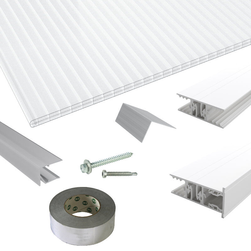 Polycarbonat Stegplatten | Terrassendach-Set | Zevener Sprosse Verlegeprofil | 16 mm | Nova Lite | glasklar Polycarbonat Stegplatten | Terrassendach-Set | Zevener Sprosse Verlegeprofil | 16 mm | Nova Lite | glasklar von Friedrich von Lien AG