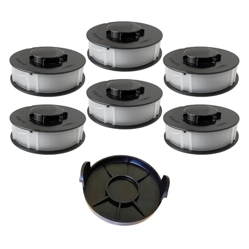 6 Spulen + 1 Spulendeckel für Rasen-Trimmer Kompatibel/Ersatz für ALDI King Top Craft Einhell von vabiono