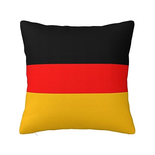 vacsAX Weiche und stilvolle Polyester-Kissenbezüge – praktischer versteckter Reißverschluss – perfekt für Sofas, Stühle und Deutschland-Flagge von vacsAX