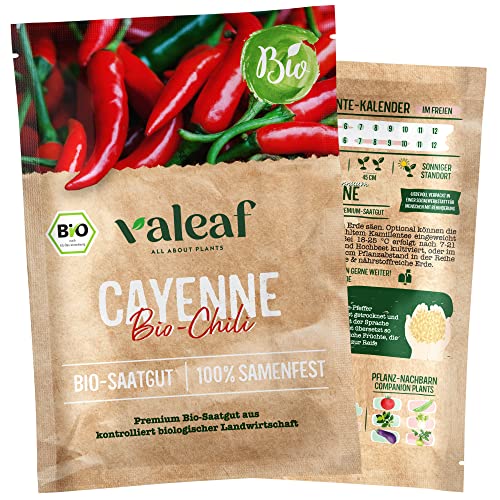 valeaf BIO Gemüse Samen I Premium Gemüsesamen zur Gemüse Anzucht im Garten, Balkon und Hochbeet I samenfestes Gemüse Saatgut I Pflanzen Samen zum Gemüse Pflanzen (Chili (BIO)) von valeaf