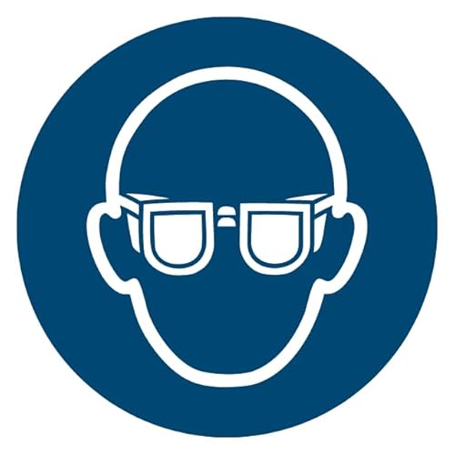 10 Aufkleber Schutzbrille benutzen - ø 21 cm - M004 - UV- und witterungsbeständig - ISO 7010 - nachhaltig - Gebotszeichen Schild (21 cm, Schutzbrille) von vamani
