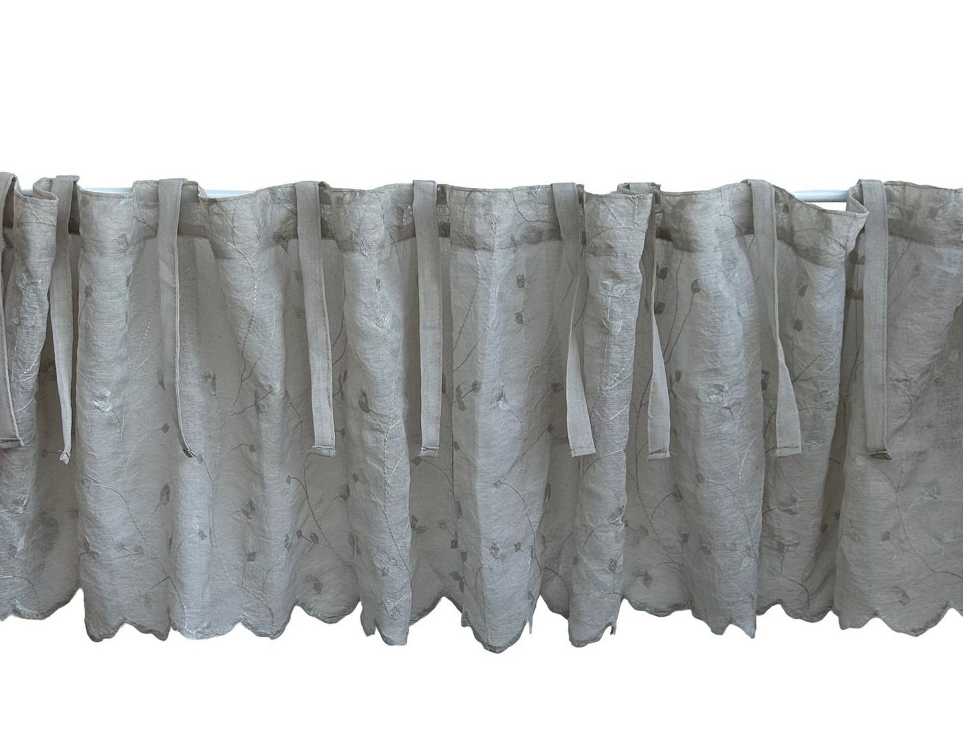 van Deurs Danmark Panneaux Millefleur/Birch, Bindebänder (1 St), bestickte Kurzgardine Panneaux HxB 40x200 von van Deurs Danmark