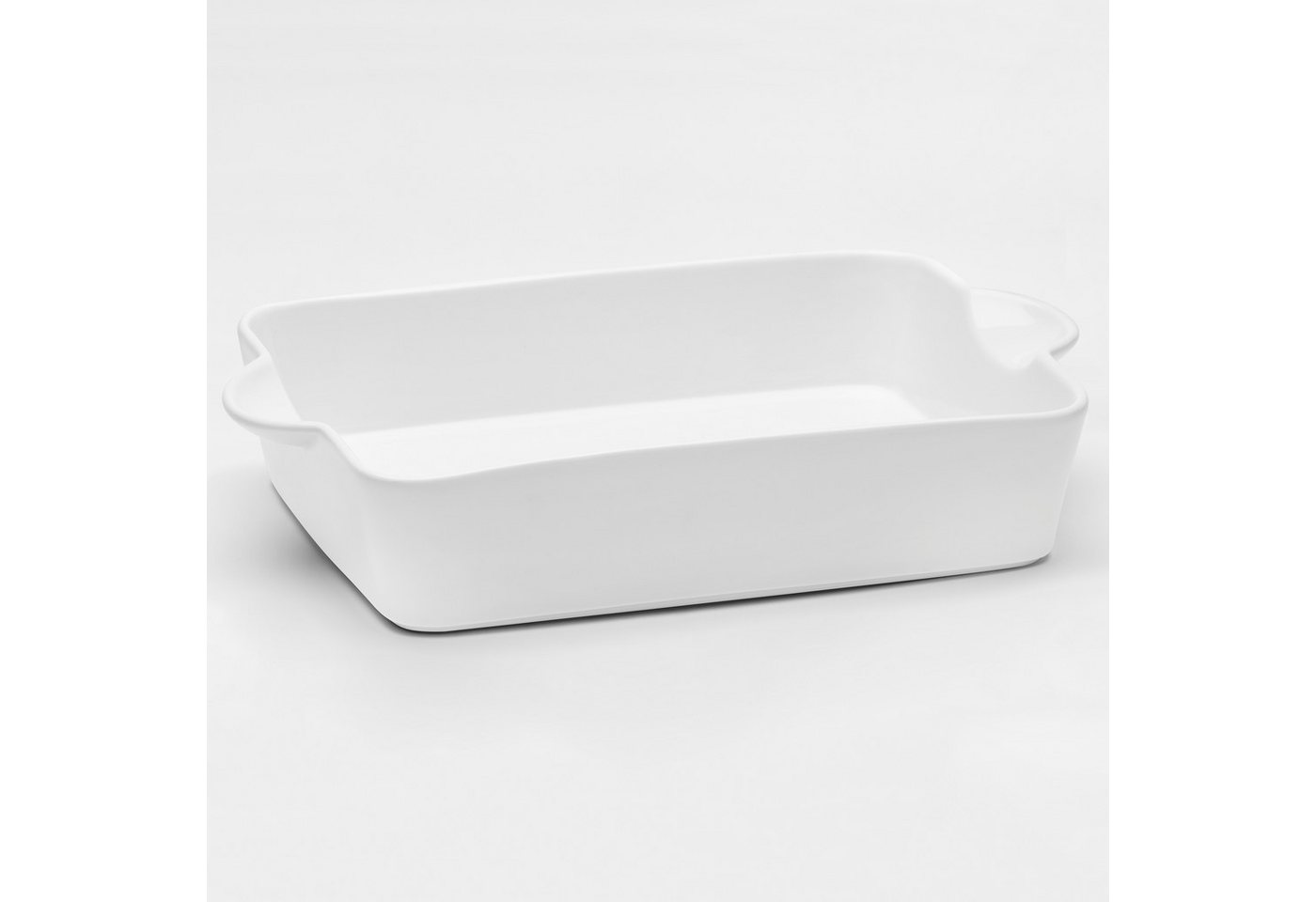 van Well Auflaufform Backform eckig, 35 x 22,5 x 7,5 cm, Porzellan, (1-St), weiß glänzend, spülmaschinen- und mikrowellengeeignet von van Well