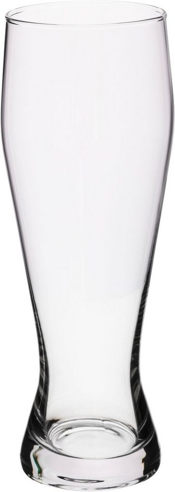 van Well Bierglas Weizenbierglas, Glas, 0,3 L, geeicht, spülmaschinenfest, Gastronomiequalität, 6-tlg. von van Well