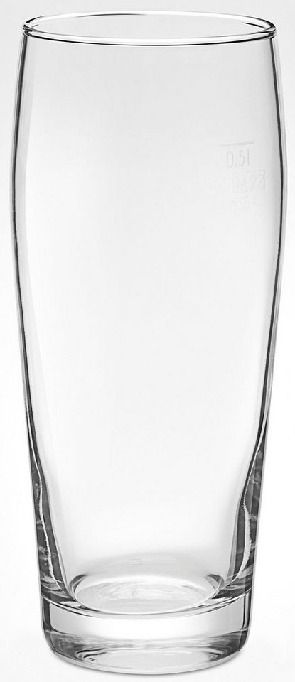 van Well Bierglas Willybecher, Glas, 0,5 L, geeicht, spülmaschinenfest, Gastronomiequalität, 12-tlg. von van Well