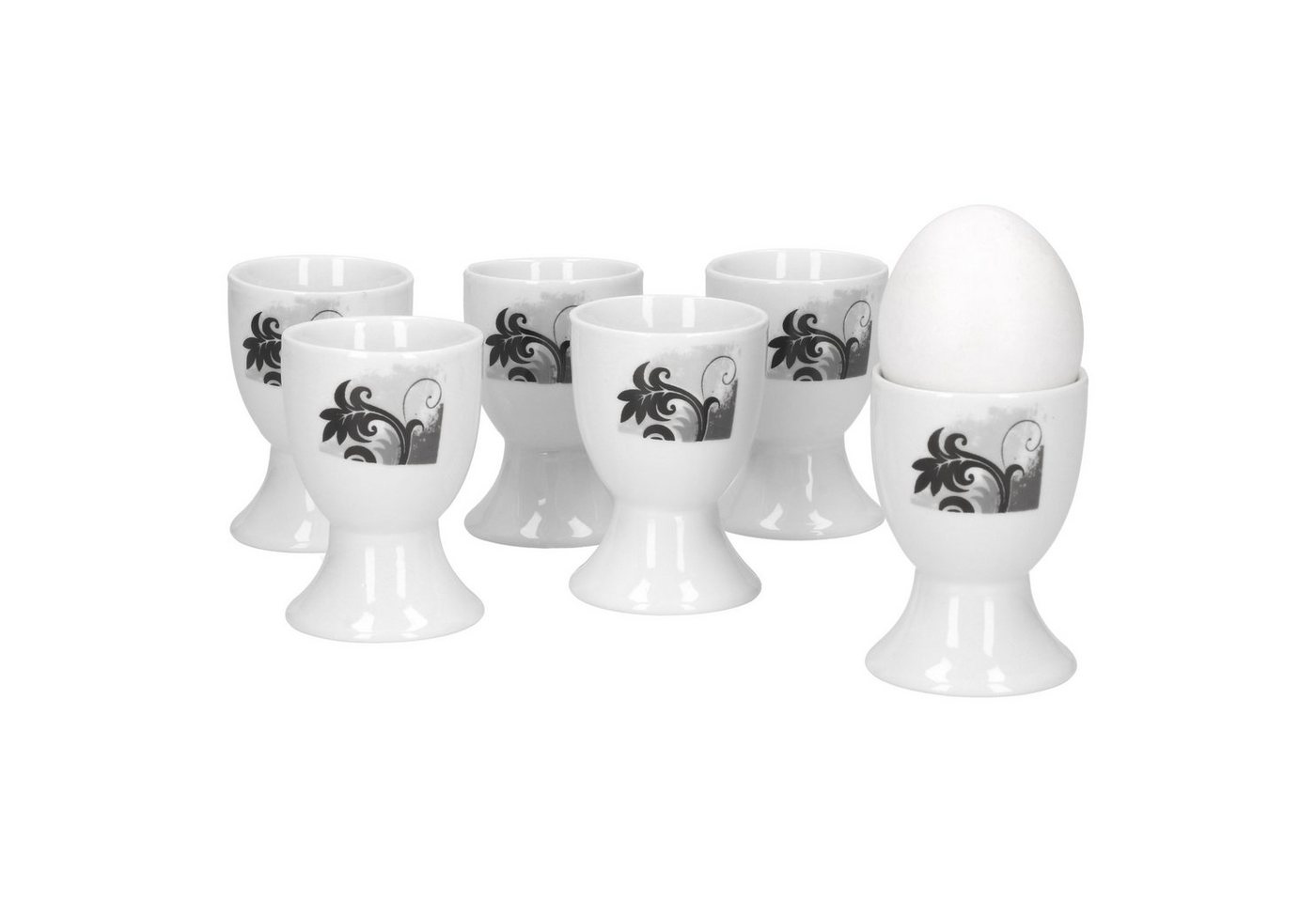 van Well Eierbecher 6er Set Eierbecher Black Flower 4,8cm von van Well