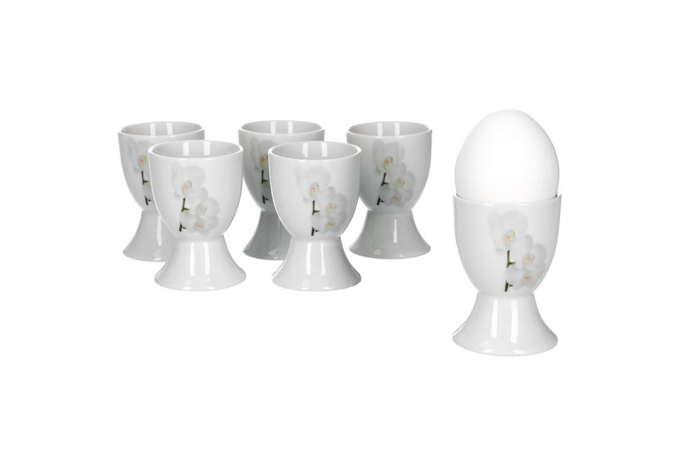 van Well Eierbecher 6er Set Eierbecher Vanda weiße Orchidee 4,8cm von van Well