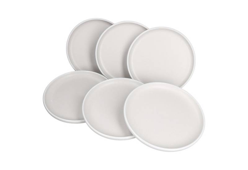 van Well Frühstücksteller 6er Set Kuchenteller Lea Ø20cm 6 Personen Creme-Weiß Frühstück von van Well