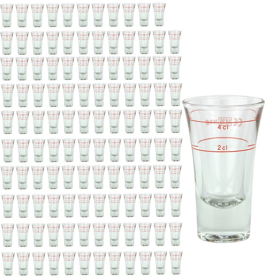 van Well Schnapsglas 120er Set Schnapsgläser Stamper Dublino 2cl + 4cl, Glas von van Well