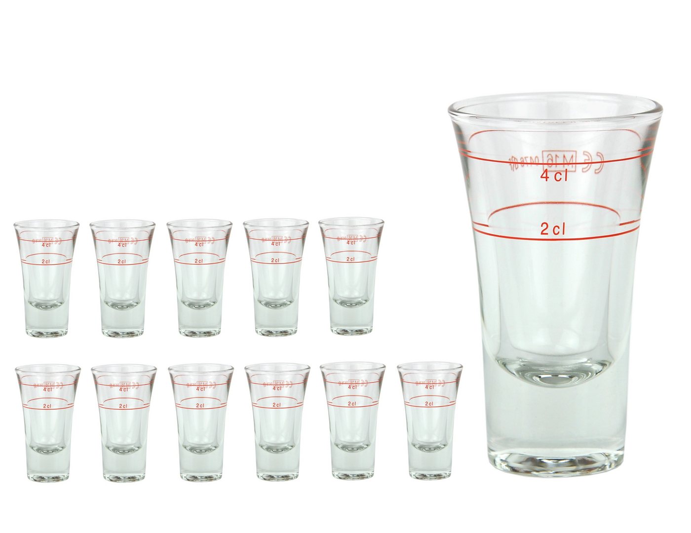 van Well Schnapsglas 12er Set Schnapsgläser Stamper Dublino 2cl + 4cl, Glas von van Well