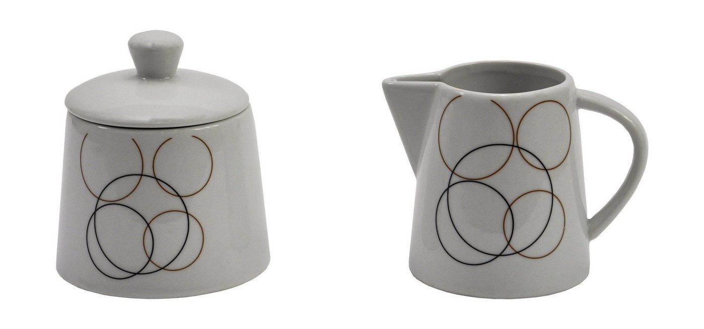 van Well Milch- und Zuckerset 2tlg. Set Milchkännchen und Zuckerdose Look, Porzellan van Well Milch- und Zuckerset 2tlg. Set Milchkännchen und Zuckerdose Look, Porzellan von van Well