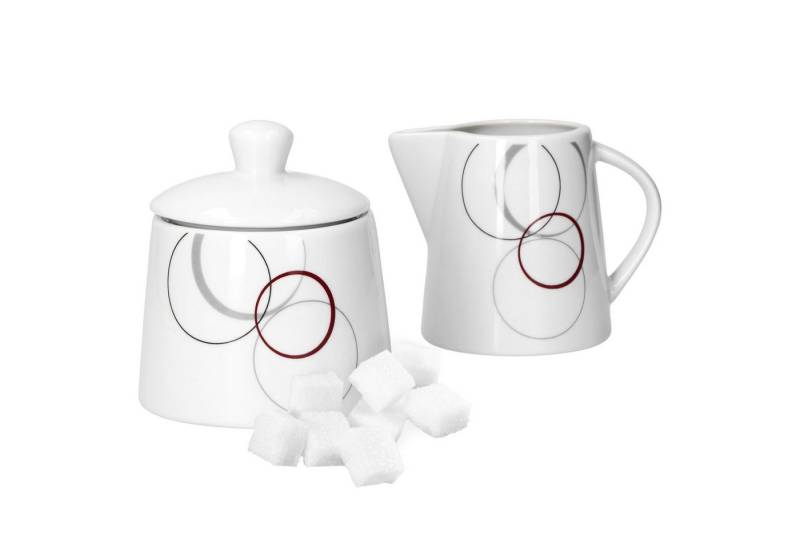 van Well Milch- und Zuckerset 2tlg. Set Zuckerdose 28cl & Milchkännchen 23cl Palazzo, Porzellan von van Well