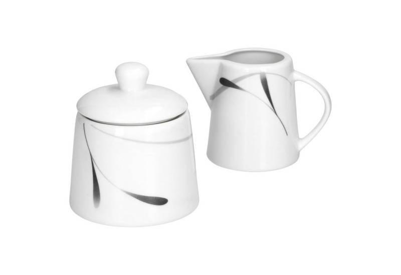 van Well Milch- und Zuckerset 2tlg. Set Milchkännchen & Zuckerdose Lima Porzellan weiß, Porzellan von van Well