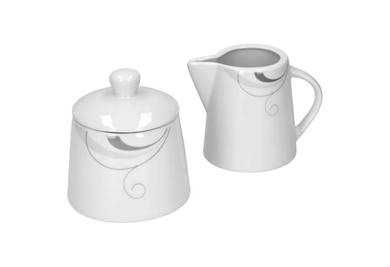 van Well Milch- und Zuckerset Kaffeeergänzungsset Milchkännchen & Zuckerdose Portofino, Porzellan von van Well