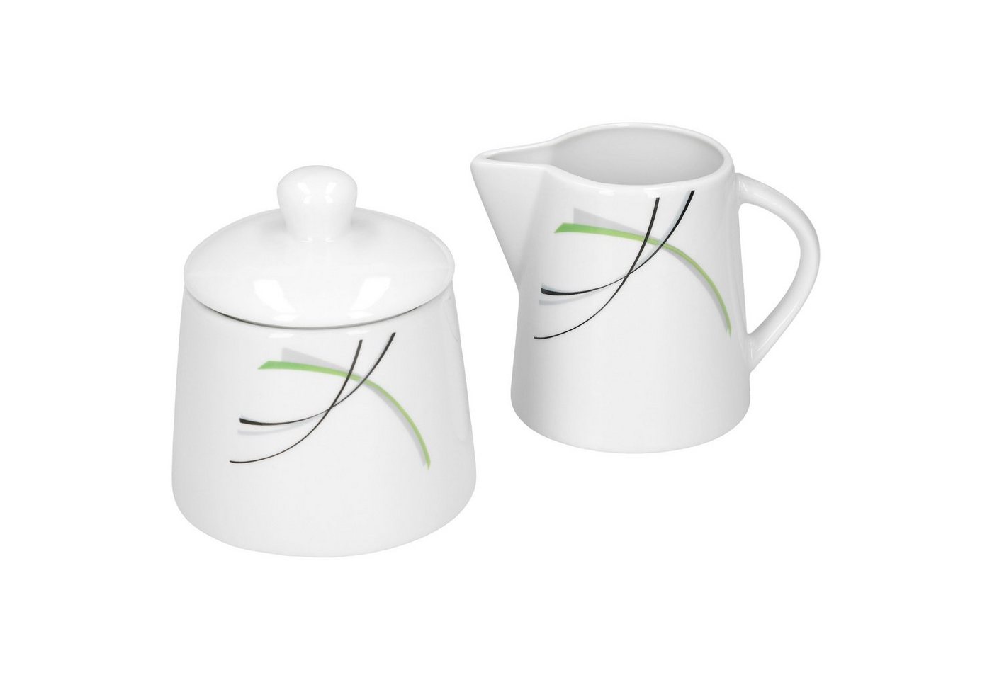 van Well Milch- und Zuckerset Set Zuckerdose 28cl & Milchkännchen 23cl Donna - weißes Porzellan, Porzellan van Well Milch- und Zuckerset Set Zuckerdose 28cl & Milchkännchen 23cl Donna - weißes Porzellan, Porzellan von van Well