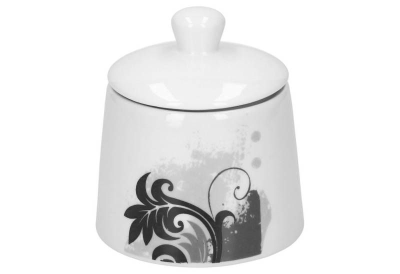 van Well Milch- und Zuckerset Zuckerdose Black Flower 26cl, Porzellan van Well Milch- und Zuckerset Zuckerdose Black Flower 26cl, Porzellan von van Well
