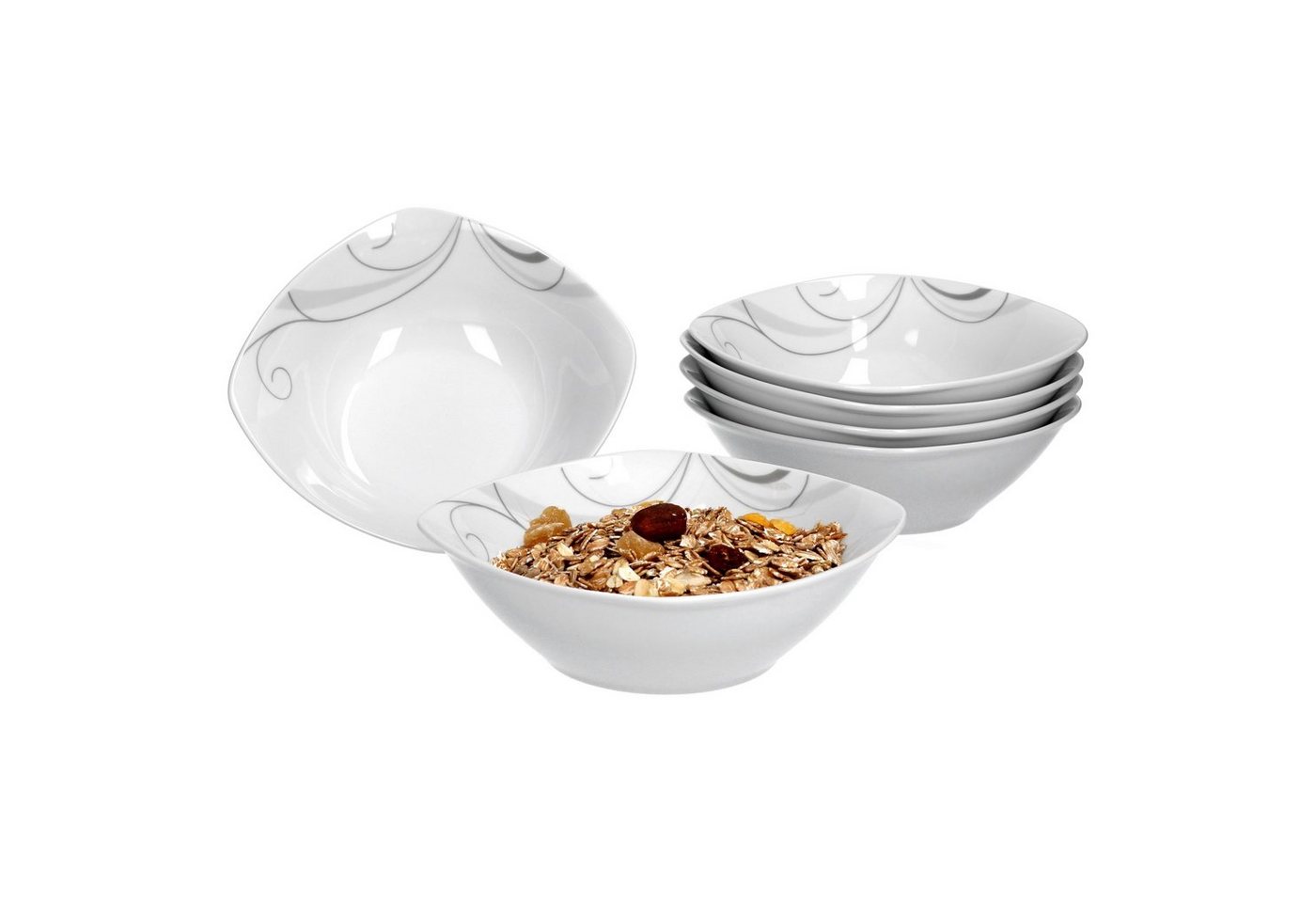 van Well Müslischale 6er Set Müsli- Salatschale Portofino 12cm, Porzellan von van Well