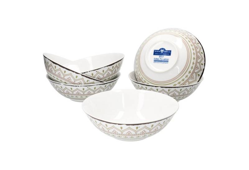 van Well Müslischale 6er Set Müslischale Riva 18cm Porzellan, Porzellan van Well Müslischale 6er Set Müslischale Riva 18cm Porzellan, Porzellan von van Well