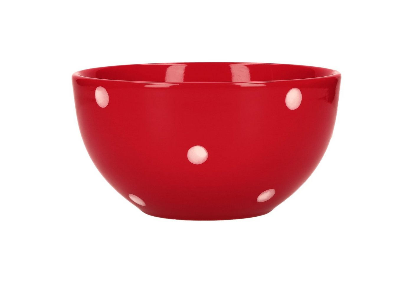 van Well Müslischale Müslischale Emily 14cm rot mit weißen Punkten, Steingut van Well Müslischale Müslischale Emily 14cm rot mit weißen Punkten, Steingut von van Well