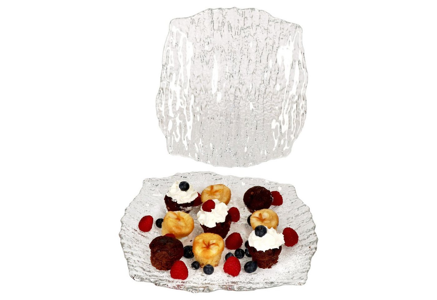 van Well Servierplatte 2er Set St. Tropez Servierplatte Glas quadratisch 28,0 x 28,0 cm, Glas van Well Servierplatte 2er Set St. Tropez Servierplatte Glas quadratisch 28,0 x 28,0 cm, Glas von van Well