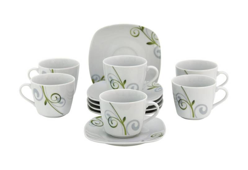 van Well Tasse 6er Set Espressotasse 11cl mit Espressountertasse 12,3cm Mirage von van Well
