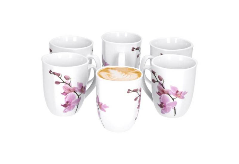 van Well Becher 6er Set Kaffeebecher Kyoto Orchidee 33cl, Porzellan van Well Becher 6er Set Kaffeebecher Kyoto Orchidee 33cl, Porzellan von van Well