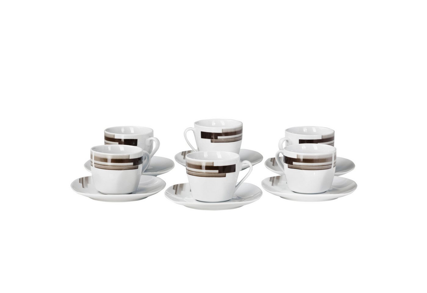 van Well Tasse 6er Set Kaffeetasse 20cl mit Untertasse 14,5cm Nevada von van Well