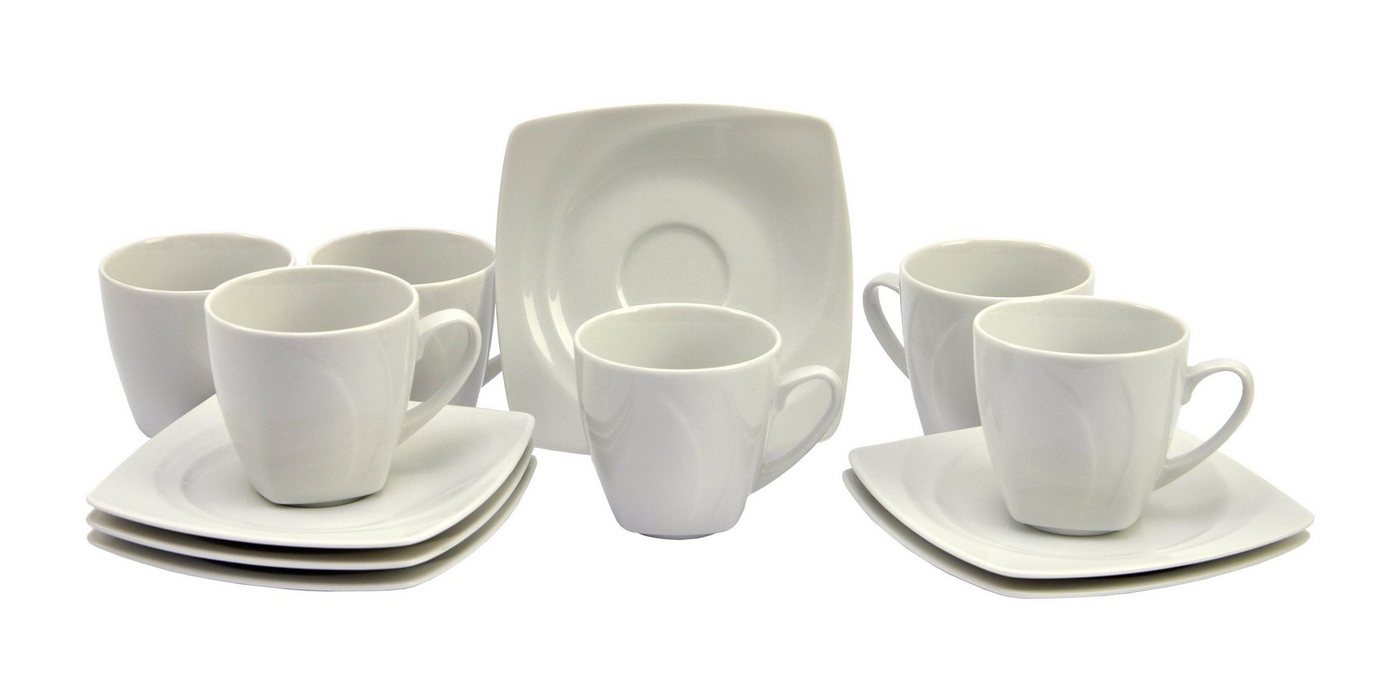 van Well Tasse 6er Set Kaffeetasse mit Untertasse Celebration, Porzellan van Well Tasse 6er Set Kaffeetasse mit Untertasse Celebration, Porzellan von van Well