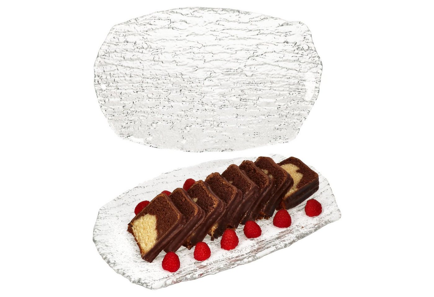 van Well Servierplatte 2er Set St. Tropez Servierplatte Glas rechteckig 34,0 x 23,0 cm, Glas van Well Servierplatte 2er Set St. Tropez Servierplatte Glas rechteckig 34,0 x 23,0 cm, Glas von van Well
