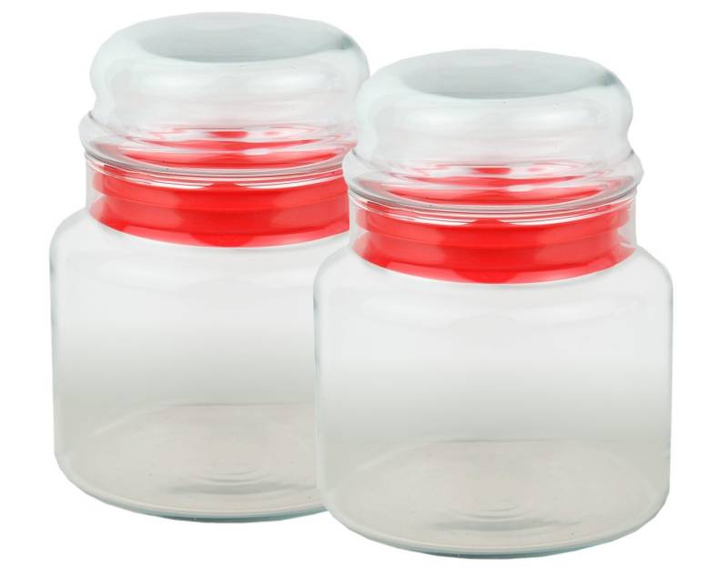 van Well Vorratsglas 2er Set Vorratsdose Prestige - 635ml Vorratsbehälter aus Kristallglas, Glas von van Well