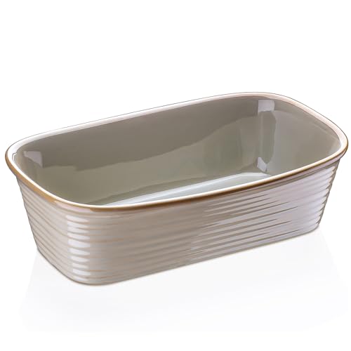 Auflaufform, vancasso PRESTI Brotbackform aus Steingut, 1-teilige rechteckige Lasagneform Ofenform für Brot, Lasagne, Pizza Kuchen von vancasso