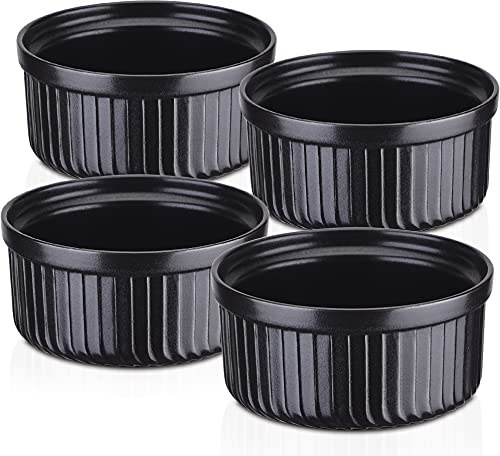 Soufflé Förmchen, vancasso FORTE 4 teilige Dessertschale Förmchen Set aus Steingut für Muffins, Cupcakes Creme Brulee, Fondants, 12 x 12 x H 5 cm von vancasso