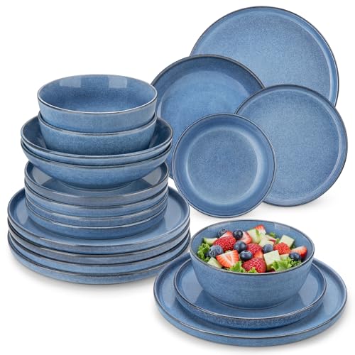 Steingut Geschirrset 6 Personen, vancasso Blau Teller Set Modern 24 teilig,Tafelservice mit Speisetellern, Suppentellern, Desserttellern und Schüsseln, Geschirr Set Spülmaschinen und Mikrowellenfest Steingut Geschirrset 6 Personen, vancasso Blau Teller Set Modern 24 teilig,Tafelservice mit Speisetellern, Suppentellern, Desserttellern und Schüsseln, Geschirr Set Spülmaschinen und Mikrowellenfest von vancasso
