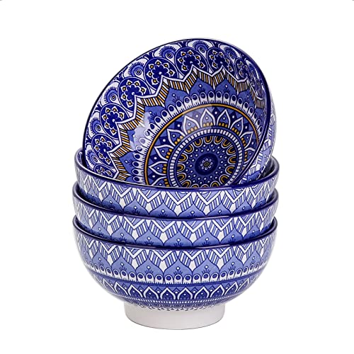 Tafelservice Müslischalen Porzellan, vancasso MANDALA Serie 4 teiliges Schalen Set, Müslischüssel, Müsli Schale, Dessertschale, Eisschale, böhmischer Stil, 650 ml von vancasso